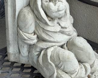 Concrete Figurine Garden Statue, measuring 12" x 15" x 13" 

Item in used condition having wear consistent with being displayed outdoors.