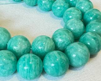 Two Strands of Brazilian Amazon Beads, 11-12mm

Each strand measuring 16 inches long.