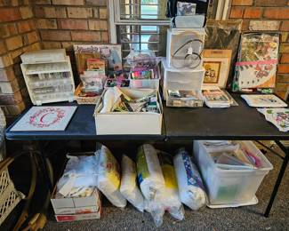 Crafting Supplies & Large Wooden Oval Quilting Hoops