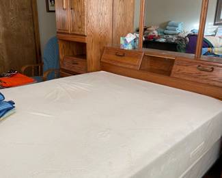 Queen Tempur Mattress with Headboard/Cabinet ( including this mattress we have three Tempur Pedic mattress in this sale)