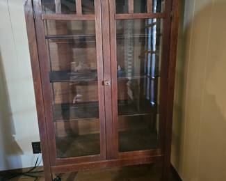 Antique Oak Display Cabinet