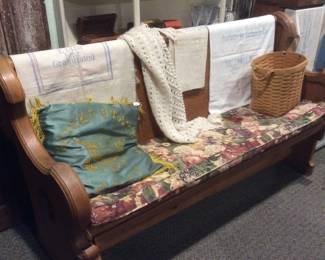 Vintage Wood Church Pew Bench