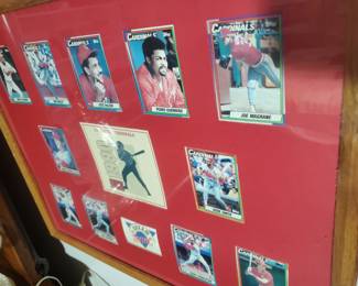 Older ball cards , framed 