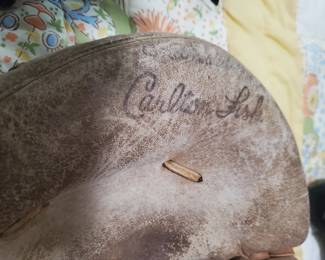 Label on catchers mitt 