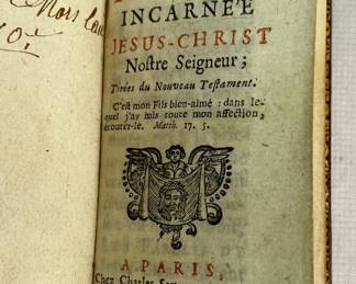 1668 Les Paroles De La Parole Incarne'e Jesus-Christ Notre Seigneur (The Words Of The Incarnate Word Of Jesus Christ Our Lord) w/ Leather Book Case