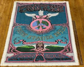 Vintage Grateful Dead 1969 Hawaiian Aoxomoxoa Concert Wall Hanging / Banner by Rick Griffin