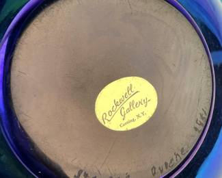 Early 20th Century Steuben Blue Aurene Glass #2851 Footed Centerpiece Bowl SIGNED