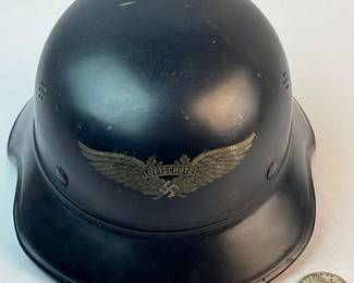 Vintage 1940's WWII German Luftschutz Gladiator Helmet RL2-39/21 w/ COA