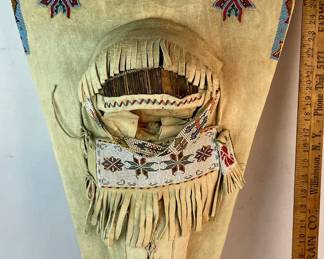 c. 1930 Authentic Native American Ute Beaded Cradleboard