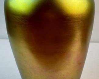 c. 1915 Steuben Gold Aurene Glass Large 12" Vase