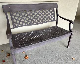 there are several garden benches