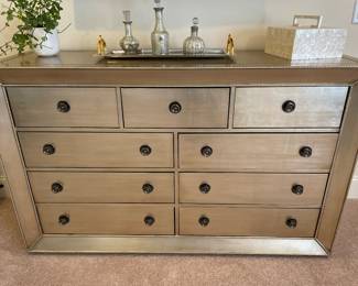 Metallic-tone 9 drawer dresser by Pier 1