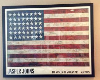Jasper Johns "Flag" Framed Print
