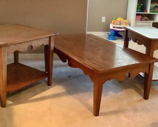 Hammary Solid Oak Coffee Table and End Tables
