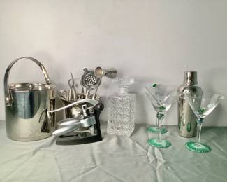 Cut Glass Decanter and More Barware
