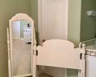 Twin Headboard, Free Standing Mirror
