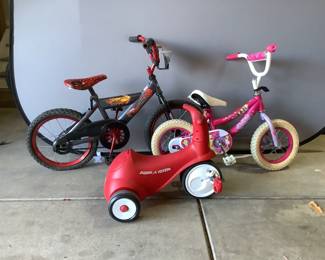 Disney Princess and Lightning McQueen Toddler Bicycles, Radio Flyer Trike