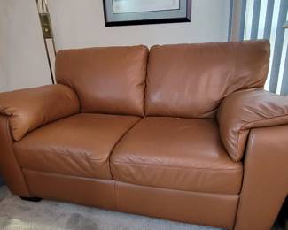 Italsofa Whiskey Brown Leather Loveseat 2