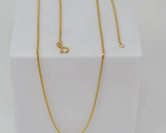 18K Gold Rope Twist Chain 20" Long