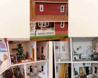 LARGE INTRICATE DETAILED Charming Dollhouse w/ Furniture