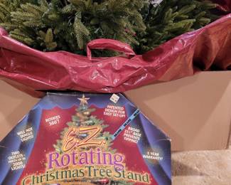 9ft. Lighted Christmas Tree Silverado Slim and Rotating Stand