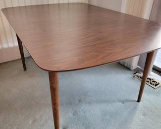 MCM Teak Veneer Dining Table with Leaf