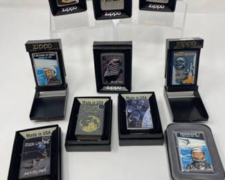 (10) Vintage Moon Landing & John Glenn Space Zippos
