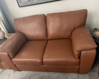 Italsofa Whiskey Brown Leather Loveseat 1