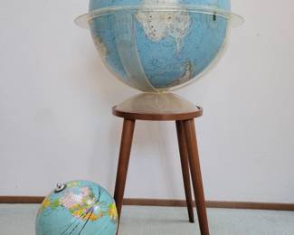 Vintage 1960s National Geographic World Globe & Metal Globe