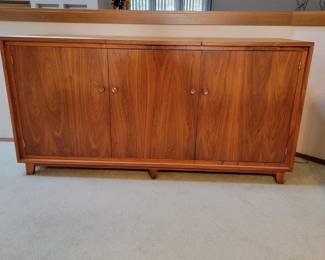 Unique MCM Danish Modern Solid Teak Buffet w/ Top Hinge Lid Access