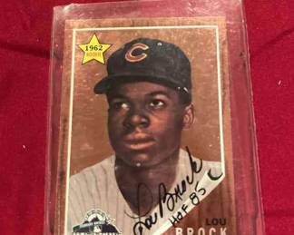 Lou Brock Topps Rookie Card 1 Of 5 Autographed