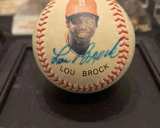 Lou Brock Hall Of Famer Inducted July 28, 1985 Autographed Baseball