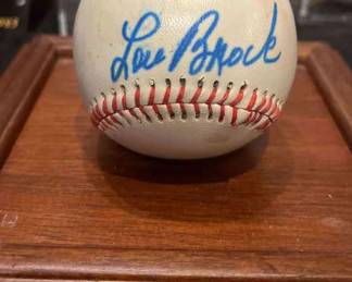 Autographed Lou Brock Baseball