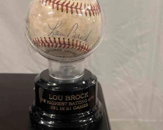 Lou Brock Autographed Baseball.