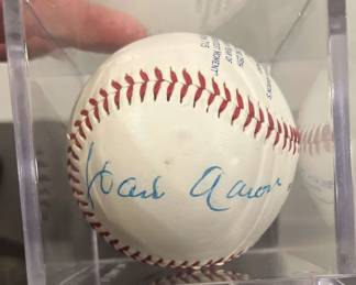 002 Hank Aaron Autographed Baseball