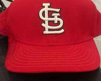Game Worn Hat Worn By Coach Lou Brock