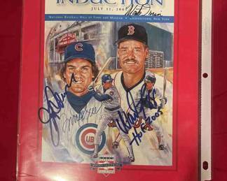 006 Hall Of Fame Induction July 31, 2005 Program Signed By Ryne Sandburg , Wade Boggs, And Monte Irwin