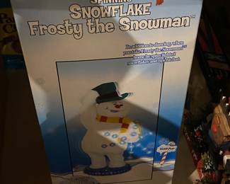 Vintage spinning snowflake Frosty the Snowman figure