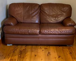 Leather couch loveseat and sofa