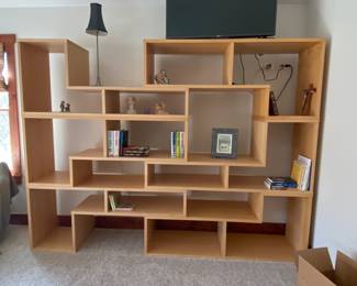 Room and Board shelving set.  Comes in 6 L-shape sections that can be configured in different ways.