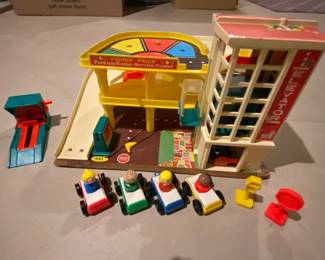 Vintage Fisher Price Parking Ramp - Complete Set + couple extra signs