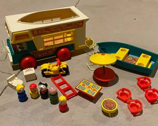 Vintage Fisher Price Play Family Camper - Complete Set