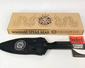 Colombian Survival Warrior Spear Head Knife W/ Sheath