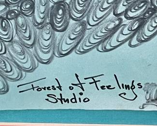 Large Framed (Original?) Art by Bruce, from Forest of Feelings Studio, 5/1/1985