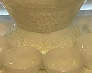 Vintage Milk Glass Punch Set