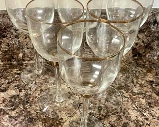 Gold Rim Stemware 