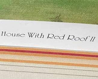 Framed Art by Elaine Dowdell, House With Red Roof II”,  #179/500