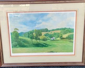 Framed Art by Elaine Dowdell, House With Red Roof II”,  #179/500