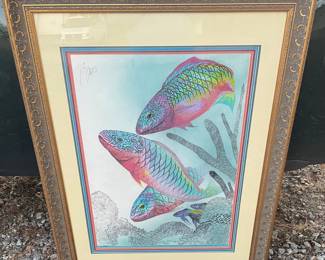 Large Framed (Original?) Art by Bruce, from Forest of Feelings Studio, 5/1/1985