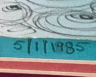 Large Framed (Original?) Art by Bruce, from Forest of Feelings Studio, 5/1/1985